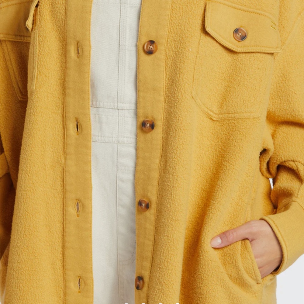 Billabong Anytime Shacket Jacket - Yellow Size Me… - image 3